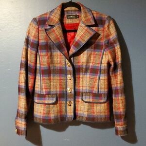 Tribal size 4 tartan wool coat